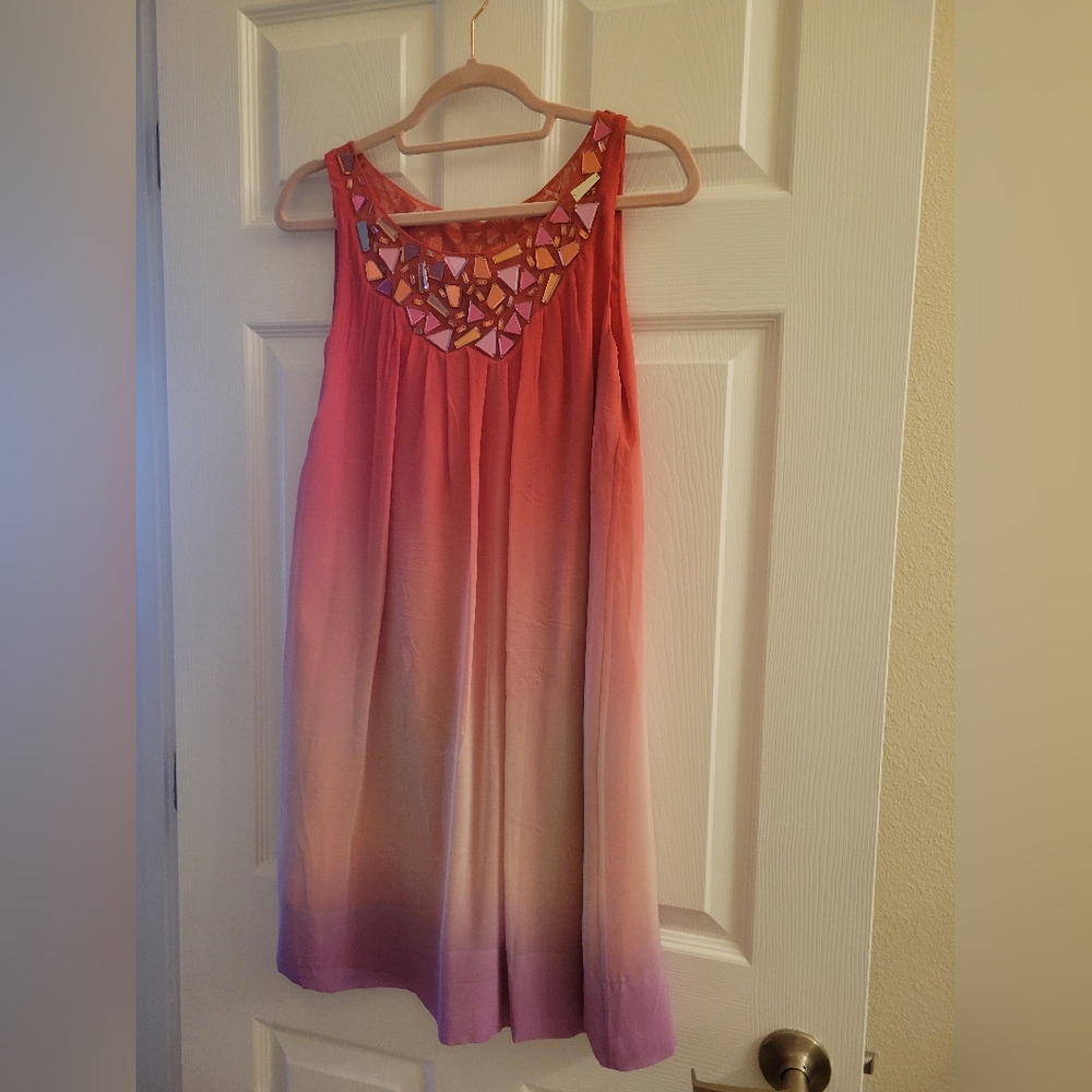 BCBG Maxazria silk dress with jewels, size 4